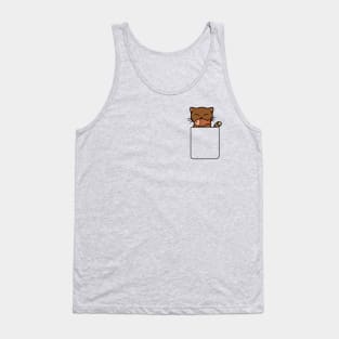 Cute Pocket Cat T-Shirt for Cat Lovers and Cat Owners Tank Top